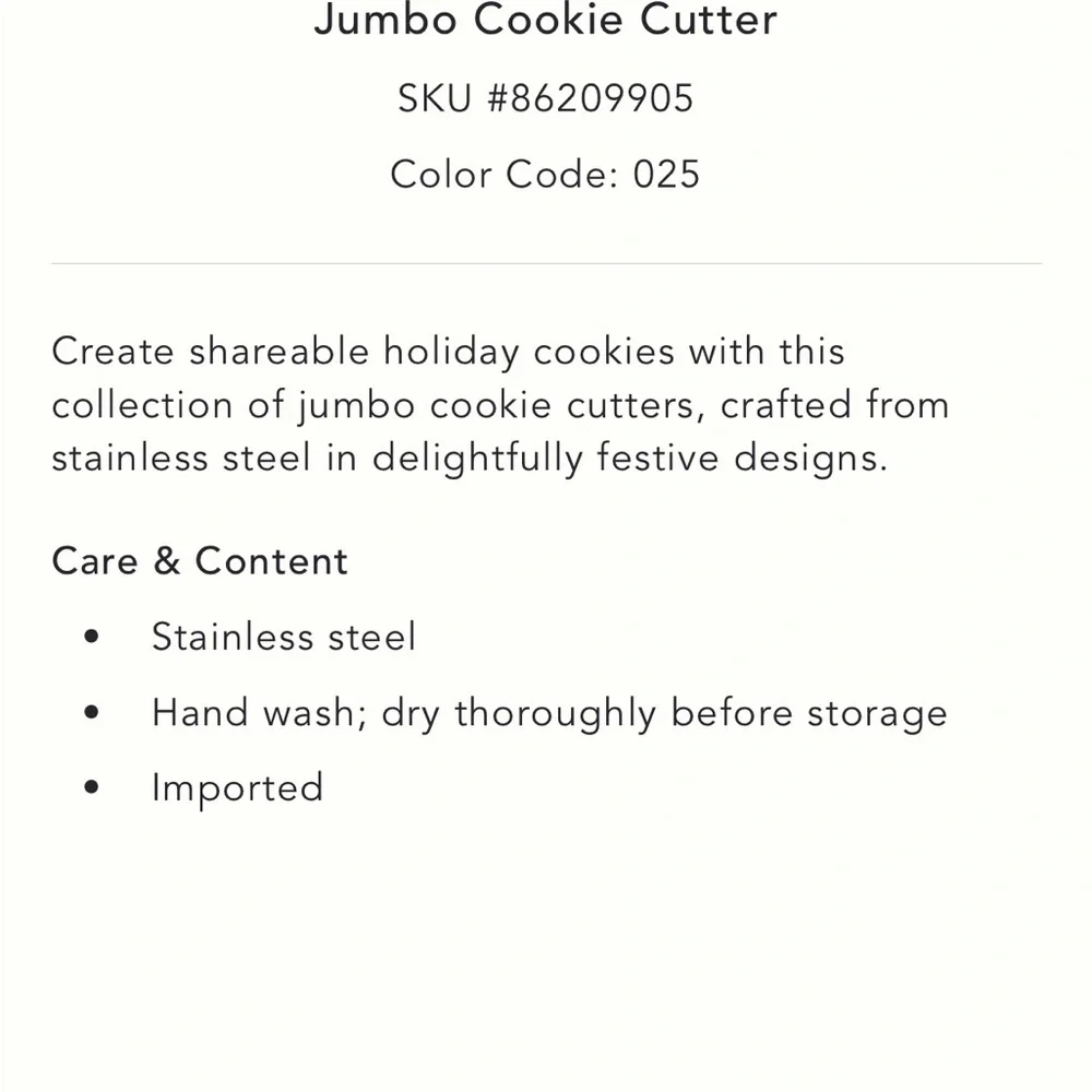 Jumbo cookie‎ cutter
